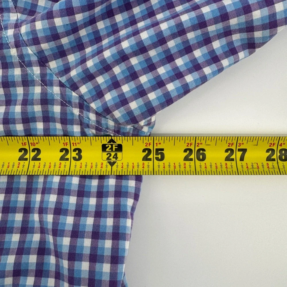 Banana Republic Mens XL Soft Wash Shirt Purple Blue Gingham Check‎ Plaid